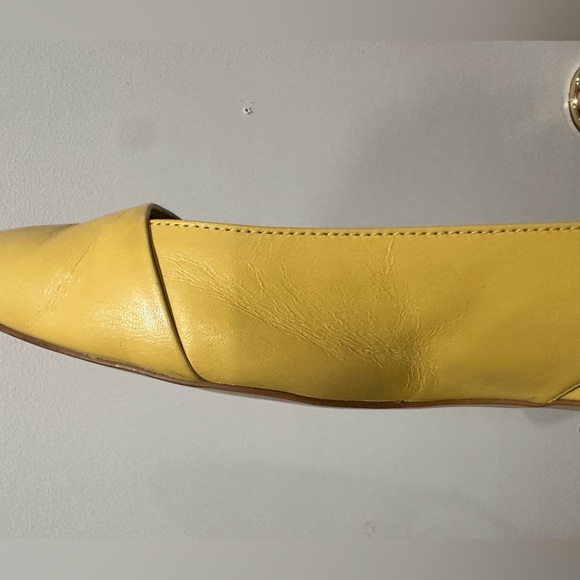 $119 Talbots Solid Yellow Marigold Edison Slingback Flats Size 9.5W - Picture 15 of 16